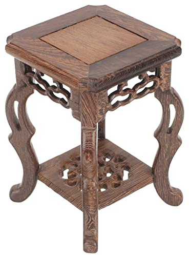 Alipis Home Decor Wood Stool Plant Riser: Small Plant Stand Rustic Stool Pot Holder Modern Decorative Display Stand Wooden Tray for Home Kitchen Patio Garden Decor Office Decor