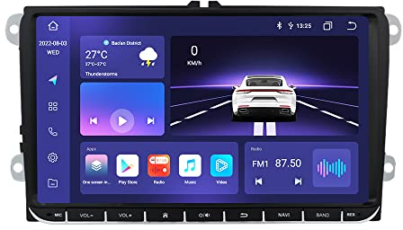Android 13 Autoradio 9 Zoll Touchscreen 8-Kern Für VW Golf 5/6 T5 Touran Polo Sharan Passat Tiguan SEAT WiFi CarPlay/Android Auto Bluetooth 4G LTE RDS OPS SWC DSP (8GB+128GB)