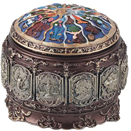 VIFERR Boîte à Musique Vintage avec 12 Constellations Déesse Rotative Scintillante LED Music Box pour Anniversaire Noël Saint Valentin (Poissons)