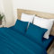 Ruggeri - Set 4 pezzi Completo Letto Matrimoniale - 100% Puro Cotone - Made In Italy - Collezione Let's Color! (Blu)