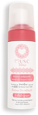 MUSC INTIME Die offizielle Marke – Intimschaum – Sweet Litchi – Die Köstliche – reinigt sanft – unter gynäkologischer Kontrolle getestet – 94 % natürliche Inhaltsstoffe – 150 ml