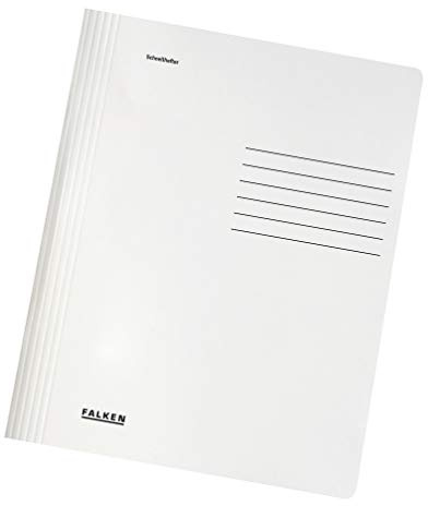 Original Falken 100er Pack Schnellhefter Intensivfarben. Made in Germany. Aus Recycling-Karton für DIN A4 kaufmännische und Behördenheftung weiß Blauer Engel Hefter ideal für Büro und Schule
