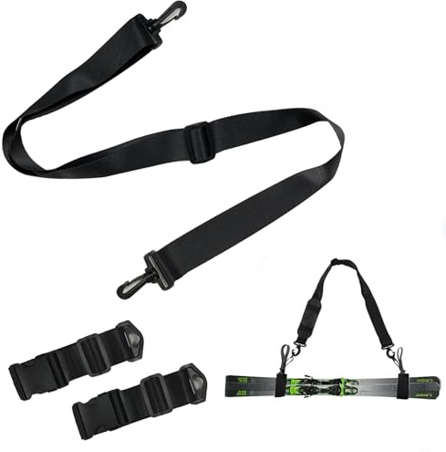 WOUMON Correas de Portador de Esquí, Correa de Esquí Ajustable para Snowboard, Portaesquis para Hombres y Mujeres