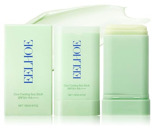 Centella Sunscreen,Centella Protector Solar en Barra SPF50+ PA++++,Centella Stick Solar Diaria,Palo Solar Hidratante,Stick Solar Facial,No Grasa,Fuerte Protección UV,para Todo Tipo de Piel