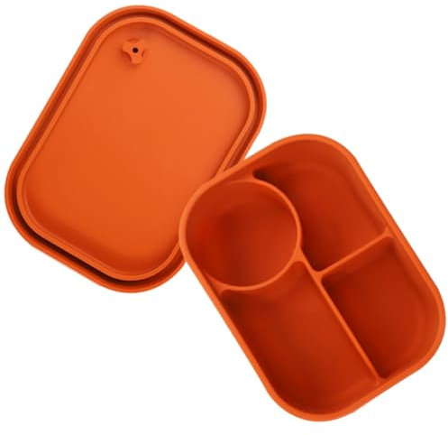 Cabilock Contenitore Per Il Pranzo in Silicone Sicuro Per Frigorifero E Congelatore Per Snack Cibo Compatto Per La Scuola Di Ragazzi E Ragazze