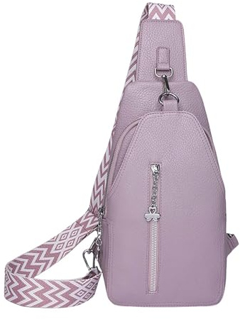 Relevantk Wbougisay Crossbody Bag Large Capacity Anti Solid Color Crossbody Bag For Daily Travel Borsa a tracolla da uomo, colore viola, taglia unica, Lilla, Taglia unica