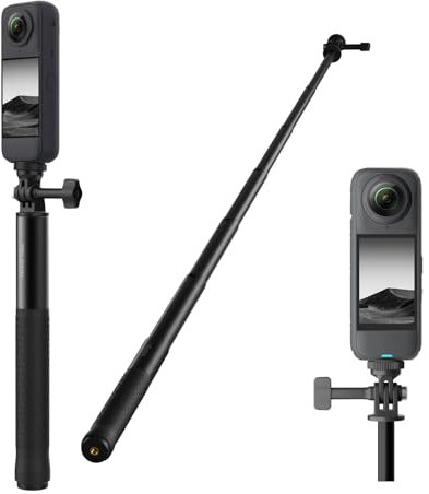 TELESIN° 120cm/ 47.83 Palo Selfie para GoPro Hero 13 12 11 10 9, dji Osmo Action 5 Pro 4 3, Insta360 X5 X4 X3 Ace Pro, Palo de Selfie Invisible 153cm, Selfie Stick Extensible de Aluminio