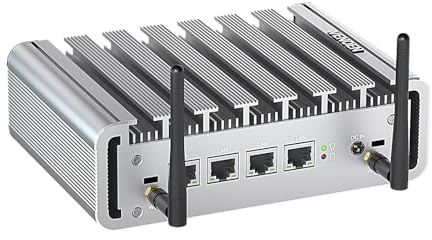 VENOEN Firewall Mini PC N100, PC sans Ventilateur 2.5Gbe 4 LAN, Micro Network Appliance, RAM DDR5, SSD M.2, HD, DP, i226 LAN, USB3.0, WiFi, Emplacement SIM, Serveur/Routeur, Firewall Software, RTC