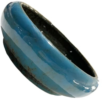 KIXZSAZ Maceta para Flores, Maceta hidropónica, contenedores suculentos, Sombra esmaltada, Redonda, de Gran diámetro, para el Centro de del hogar, Cuenco, Azul