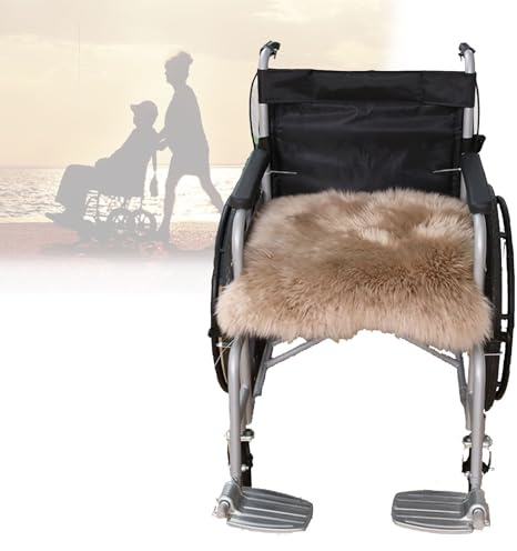 Coussin de fauteuil roulant, housse de siège en laine pure laine polaire hiver chaud coussin doux pour fauteuil roulant électrique/manuel, chaise, canapé ou voiture