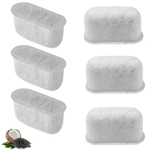 Cuisinart 6Pcs Coffee Machine Replacement Filters, White Charcoal Water Filter, Effectively Absorb Impurities, Removes Chlorine and Odors for Home Cafe Use