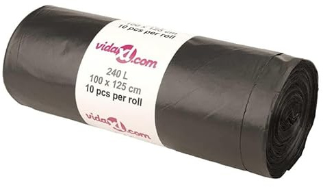 Müllsäcke 150 Stück Schwarz 240L - Extra starke Müllbeutel aus reißfestem LDPE, ideal für Haushalt, Garten & Gewerbe - Große Packung für Langzeitnutzung