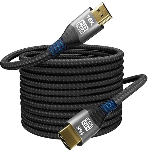 MOPOCHG 16K 10K 8K HDMI 2.2 Cable, 96Gbps Ultra High Speed HDMI Braided Cord, Support 16K@60Hz 8K@60Hz 4K@120Hz HDCP 2.2&2.3, Dynamic HDR,eARC,DTS:X, for Roku TV/HDTV/PS5/Xbox (3M/10Feet)