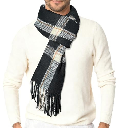 Schal Herren,Klassische Waffel Strickschal,Winterschal Warmer Plüsch Schals