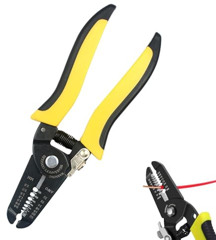10-22 AWG Wire Stripper and Cutter, Multi-Function Hand Tool with Safety Lock, Professional Ergonomic Handle for Electrical Wire Stripping and Cutting (1 Pack)