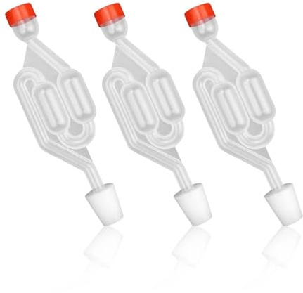 Kit di Fermentazione da 3 Pezzi – Tubi in Plastica +Contenitore Trasparente | Tappo e Valvola per Fermentazione – Set Completo per Birra, Vino e Crauti Fatti in Casa – Materiale Alimentare Resistente
