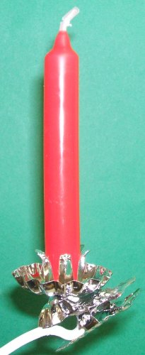 Weihnachtsschmuck Christbaumkerzenhalter - Ø 15 mm, Silber, 10 Stück