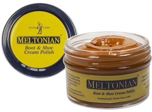 Meltonian Cream Shoe Polish - Boot Polish, Leather Shoe Polish Oil Based with Beeswax - Restores & Protects, 60+ Colors, Cognac