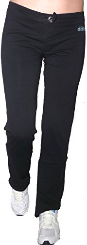 Fantasy Pantajazz Pantaloni Vita Alta Dritti Sigaretta Sportivi Fitness Danza Palestra Pilates Walking Cotone Elasticizzato Donna (L 46 IT, Nero)