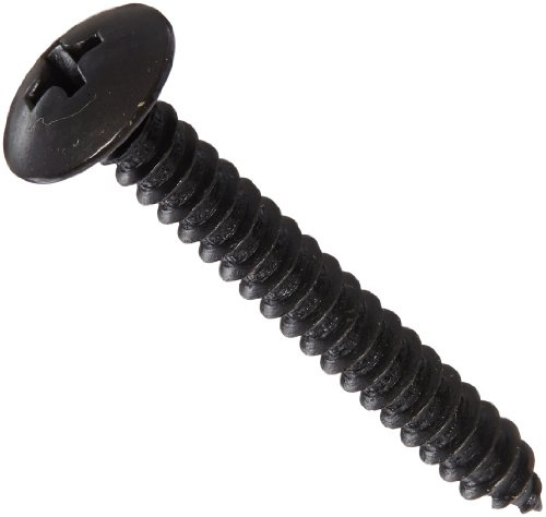 Small Parts 0820ABPTB Steel Sheet Metal Screw, Black Oxide Finish, Truss Head, Phillips Drive, Type AB, #8-18 Thread Size, 1-1/4 Length (Pack of 100)