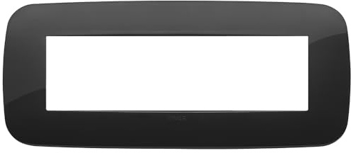 Vimar 19687.81 Arké placca Round 7 moduli, 21x9x0.85cm, nero