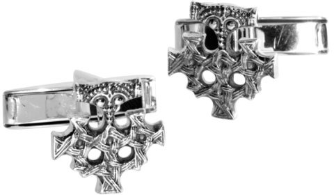 Ostsee-Schmuck Herren-Manschettenknopf 925/000 Sterlingsilber oxydiert mit Bernstein