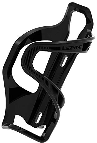 LEZYNE Vattenflaskhållare Flow Cage E SL-L, Matrix, flaska kläms till vänster, svart, 1-BC-FLSLL-V204 flaskhållare, 48 g
