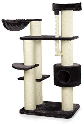 CanadianCat Company | Kratzbaum XXL Brockville für große Katzen | anthrazit | ca. 130 x 88 x 163 cm