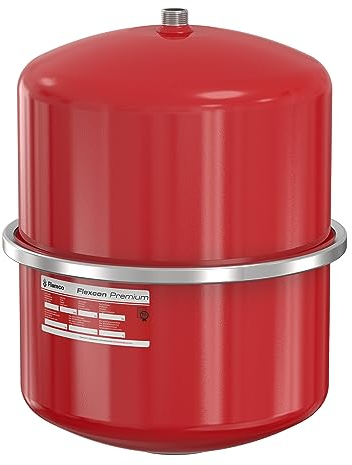 Flamco Flexcon Premium Vase d'expansion à membrane fixe de 25 litres 1/3 bar pour installations en circuit fermé et chauffage, climatisation et réfrigération, rouge, garantie 15 ans 16923
