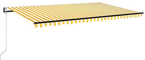 Tidyard Gelenkarmmarkise Automatisch Einziehbare Markise Outdoor-Markise UV-beständig und wasserdicht Elektrische Markise Terrassenmarkise Balkonmarkise Gartenmarkise 500x300 cm Gelb und Weiß