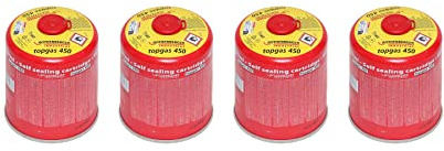 ROTHENBERGER Industrial Top Gas Schraub - Gaskartusche 450g - 740 ml - Vorteilsdose für lange Einsatzdauer ; 7/16 EU, 4 Stück, 1500003478-4