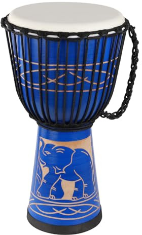 AIMEIS Djembe Drum,10'' x 20'' African Drum Carved of Mahogany Goatskin Hand Drums for Adults Beginner (Blue)