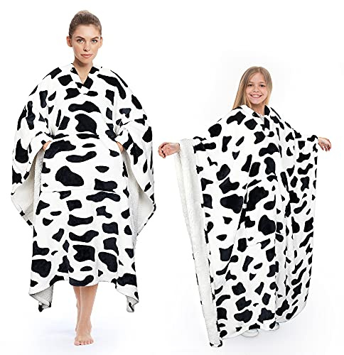 Catalonia Classy tragbarer Decken-Poncho für Erwachsene, Frauen, Männer, Wickeldecke, Umhang mit Tasche, warm, weich, gemütlich, kuschelig, Komfort-Geschenk, ohne Ärmel, Alle Jahreszeiten
