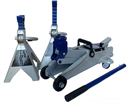 Crick cric sollevatore 2,5 ton per auto compreso di coppia cavalletti colonnette supporti 2,5 tonnellate CRIC a carrello sollevatore Pantografo con alzata max 330 mm