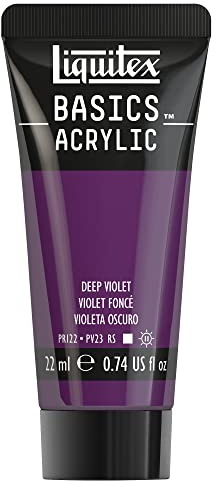 Liquitex 8870459 Basics Acrylfarbe - Dunkelviolett - 22 ml Tube, lichtecht, mittlere Viskosität, seidenglänzend, monopigmentiert, Archivqualität