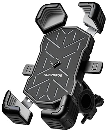 ROCKBROS Fahrrad Handyhalterung, automatische Verriegelung & 360° drehbar | Schnellverschluss für 4,5–7,2 Zoll Smartphones, Universal Handyhalterung für MTB, Rennrad, Motorrad & E-Scooter