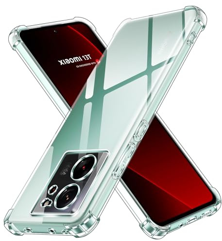 ivoler Funda para Xiaomi 13T / Xiaomi 13T Pro, Carcasa Protectora Antigolpes Transparente con Cojín Esquina Parachoques, Suave TPU Silicona Caso Delgada Anti-Choques Case