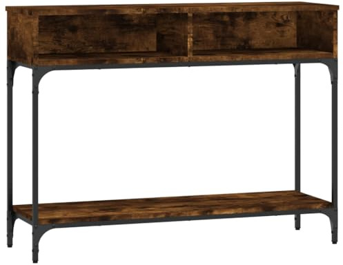 Table console chêne fumé 100x30,5x75 cm bois d ingénierie
