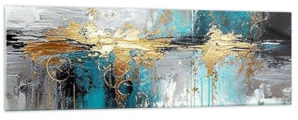 Bilder auf Glas 160x50cm Wandbild Glasdruck Abstrakt Kunst - 5774 | Deco Hallo Panorama Groß XXL Modern Dekoration Wohnzimmer Schlafzimmer Küche Wanddeko Kunstdruck Art Wall Decor ARTTOR