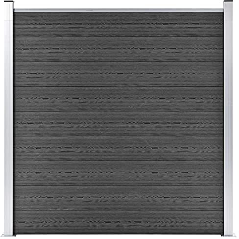 BaraSh Zaunelement WPC 180x186 cm Schwarz Zaunfelder Holz Zaunelemente Kunststoff Zaunfelder Holz