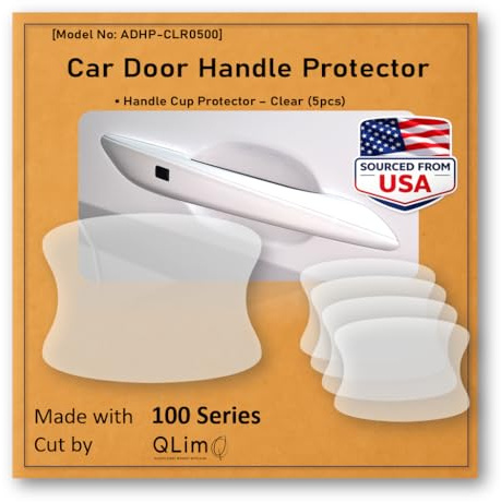 [3M]-5pcs Customized Car Door Handle Cup Protector Made with 3M Paint Protection Film, Sticker/Guard, Clear(Transparent), Anti Scratch, Universal Fit for Most Cars (Clear/5pcs)