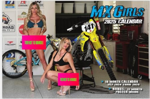 2025 MX Girls Motocross Deluxe Wall Calendar, with Free Poster