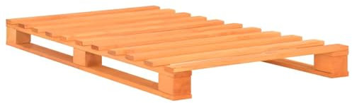 Sufrk Palettenbett Bettgestell Bett Holz Betten Paletten Bett Massivholzbett Braun Massivholz Kiefer 90×200 cm