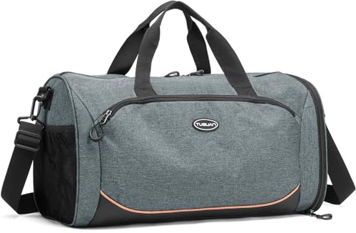 TUGUAN Sport gymväska för män 30 L små träningsväskor med skofack och våt ficka fitness simning, Grå, gym bag 19*9.5*10 inches, Gym, sport, resor, fitness, träning, camping