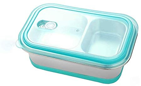 Lunc Boxes Scatola da Pranzo Rettangolare in Acciaio Inossidabile 304, Studente Portatile Isolamento Carino con Copertura Bento Box, Scatola da Pranzo di Grande capacità, Adatta PE