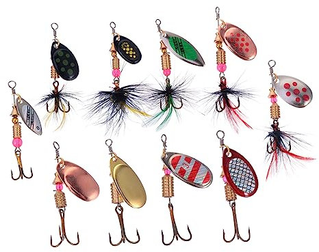 FOYTOKI 10stücke Teiliges Angelköder Glitzernden Spinnerbaits Für Forelle Und Barsch Simulation Köder Für Süß Und Salzwasser Für Seen Flüsse Und Meeresangeln