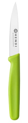 HENDI Couteau éplucheur, lame pointue, couteau bec d'oiseau, couteau d'office, couteau de cuisine pour éplucher les fruits et légumes, couteau tournant, 192x20x(H)10mm, inox, polypropylène, vert