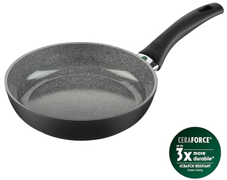 BALLARINI Bari Bratpfanne, 20 cm, Aluminium, Keramikbeschichtung, Kratzfeste Beschichtung, Keramikpfanne für alle Herdarten, Induktionsgeeignet [Made in Italy], Schwarz/Grau