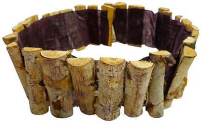 Generico Piccola Staccionata in Betulla Naturale, Lunghezza 1 m, Altezza 10 cm. Mini Steccato in Legno Ideale Come Base per Albero di Natale o per Decorare casa o Oggetti