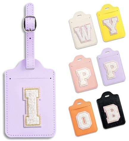 Anntry Gepäckanhänger, Kofferanhänger mit Adressschild, PU Leder Reise Koffer Tags, Namenschild ID Etikett für Geschäftsreise, Flugreisen, Paare Hochzeit Reisegeschenk